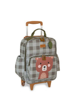 KIT MOCHILA DE RODINHAS + LANCHEIRA + NÉCESSAIRE KIDS BEAR - OLIVA