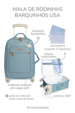 MALA DE RODINHA BARQUINHOS LISA - AZUL