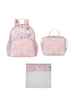 ENVIO A PARTIR DE 12/01/2026 - KIT MOCHILA + LANCHEIRA + SAQUINHO ORGANIZADOR KIDS PRINCESAS - ROSA
