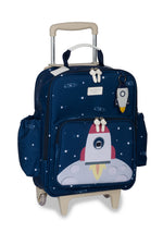 MOCHILA DE RODINHA + LANCHEIRA KIDS - ESPAÇO - MARINHO - MASTERBAG KIDS