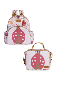 KIT MOCHILA KIDS + LANCHEIRA - JOANINHA - ROSA