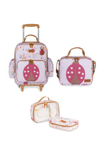 KIT MOCHILA DE RODINHAS + LANCHEIRA + NÉCESSAIRE KIDS JOANINHA - ROSA