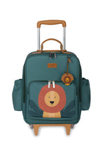 MOCHILA DE RODINHA + LANCHEIRA KIDS - LEÃO - VERDE - MASTERBAG KIDS