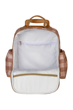 KIT MOCHILA DE RODINHA + LANCHEIRA KIDS - COGUMELOS - CARAMELO