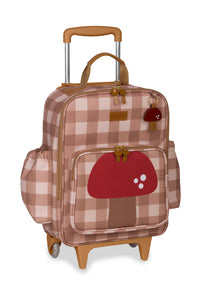 KIT MOCHILA DE RODINHA + LANCHEIRA KIDS - COGUMELOS - CARAMELO