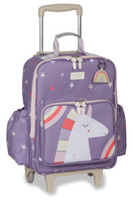 MOCHILA DE RODINHAS + LANCHEIRA KIDS UNICÓRNIO - ROXO - MASTERBAG KIDS