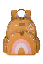MOCHILA + LANCHEIRA KIDS ARCO-ÍRIS BOHO - MOSTARDA - MASTERBAG KIDS